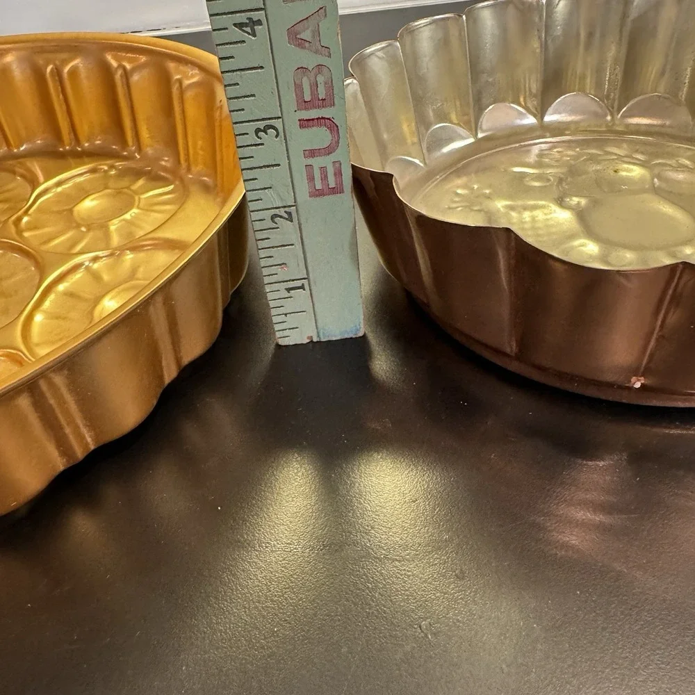 Vintage Copper Jello Mold Retro Kitchen Decor Pineapple Upside Down Cake & Fruit